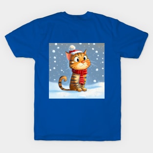 Red cat is waiting fo Christmas T-Shirt